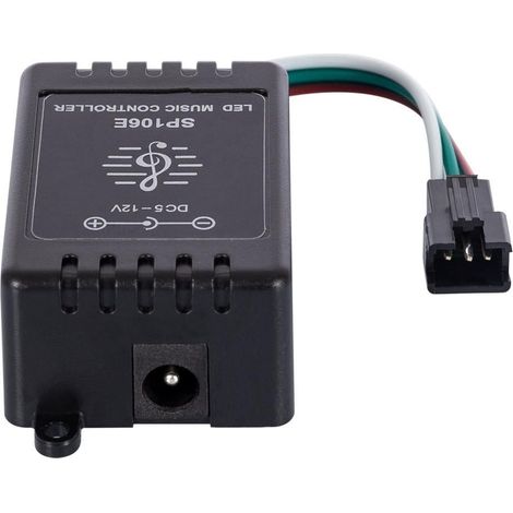 Contrôleur Variateur musical RGBIC Digital SPI 12V DC ruban LED avec télécommande IR RGBIC (1/2)