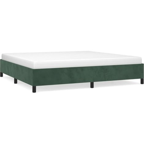 Cadre de lit sans matelas vert foncé 200x200 cm velours (1/5)