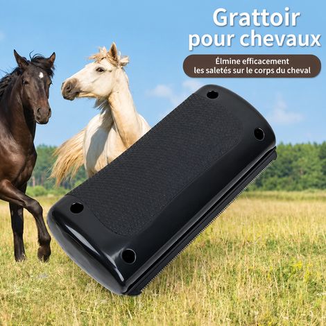 Couteau de chaleur dentelé et raclette pour cheval grand modèle 120 g, étrille et racloir de pansage équin – Livraison gratuite (1/5)