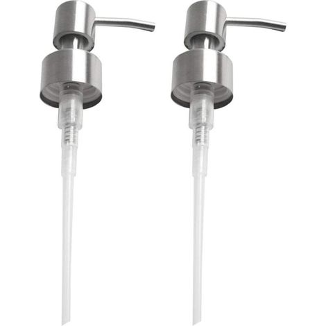 Bardusch-Lot de 2 pompes inox rechange, compatibles bouteilles bouche régulière, cuisine/savon liquide (1/5)
