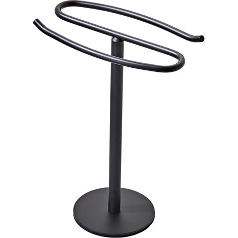 Porte-serviettes vertical de comptoir en acier inoxydable 304, avec support de rangement amovible, noir (1/5)