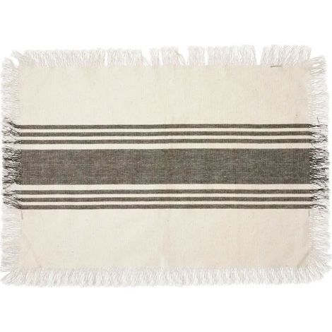 Set de Table Rayé Déco "Délice" 30x45cm Blanc (1/3)