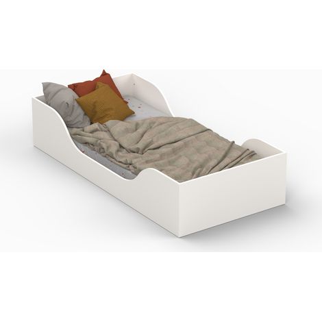Le Quai Des Affaires – Lit enfant NOE 90x190 – Structure en panneau de particules blanc – Sommier à 12 lattes – Dimensions 193.2x93.4x35 (1/5)