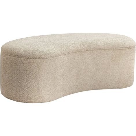 Puf baúl NYJY en tela rizada - Beige champán - 120 x 41 x 56 cm (1/5)