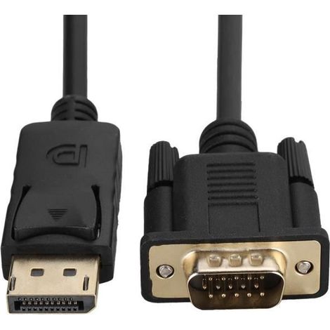 Câble DisplayPort vers VGA, DP vers VGA Protable HD 1080P DisplayPort vers VGA, 1,8 m femmes maison hommes pour ordinateur portable (1/4)