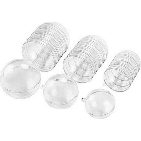 Boîte transparente de 30 boules creuses de Noël en plastique pour bonbons (1/5)