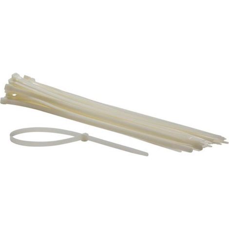 Juego de bridas de nylon - 8 x 500 mm - Blanco (50 piezas) (1/2)