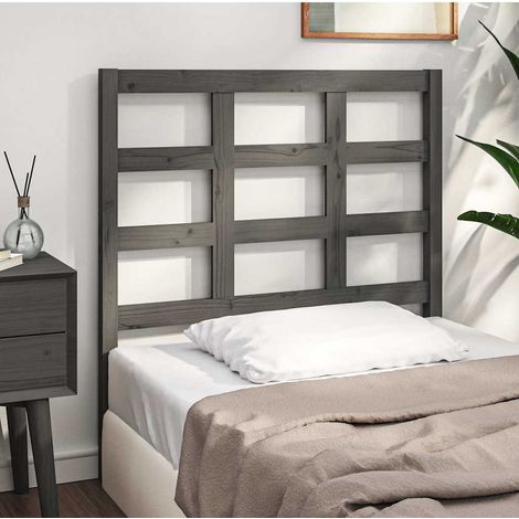 vidaXL Cabecero de cama madera maciza de pino gris 95,5x4x100 cm (1/5)