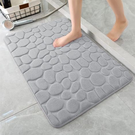Tapis De Bain - Mousse Mémoire - Non Glissant - 80 x 50 cm - Pour Salle De Bain Et Entrée - 1 Pièce (1/5)