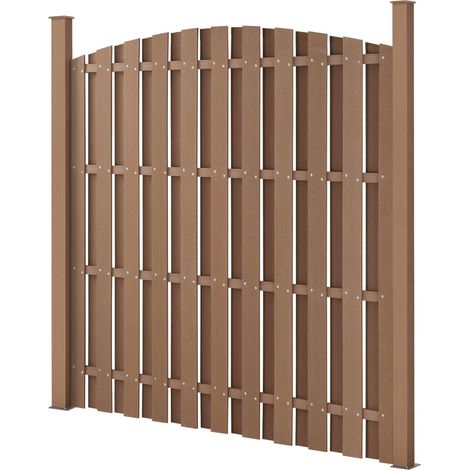 Recinzione frangivista ad arco a tutto sesto in legno composito WPC marrone 185 x 193 cm 030001488