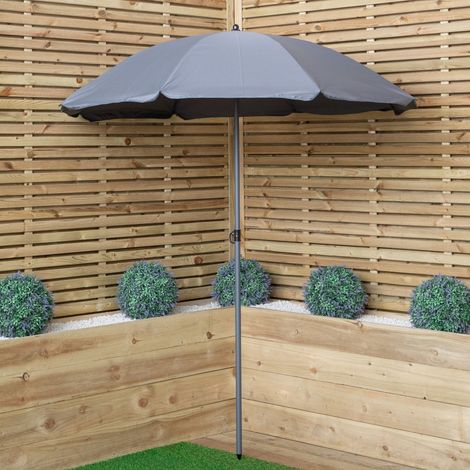 1.7m Outdoor Garden Patio Parasol Sun Shade in Grey (1/5)