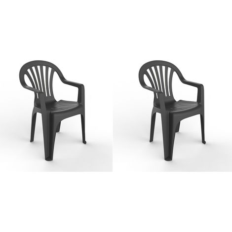 Set 2 sillas con brazos interior, exterior antracita PALS garbar (1/5)