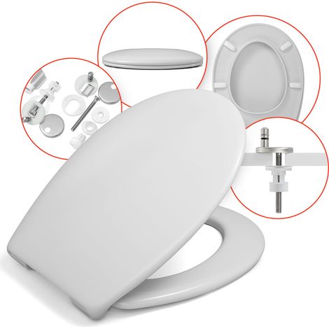 Les rois des sièges de toilettes  Abattant WC Eco Zoom - Blanc - Anti-vandal, Frein de chute, Facile à installer