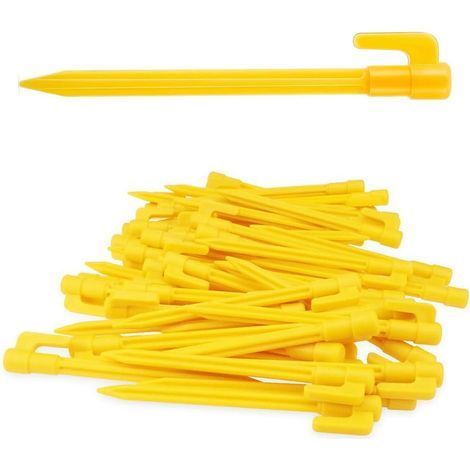 20x piquets de Tente en Plastique ancrages au Sol pour Le Camping, Le Jardin, la Plage piquets avec Trou d'extraction de piquets ancrages au Sol (1/5)