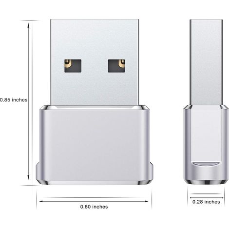 Lot de 3 adaptateurs USB-C femelle vers USB-A mâle, chargeur USB-C vers USB-A (1/5)