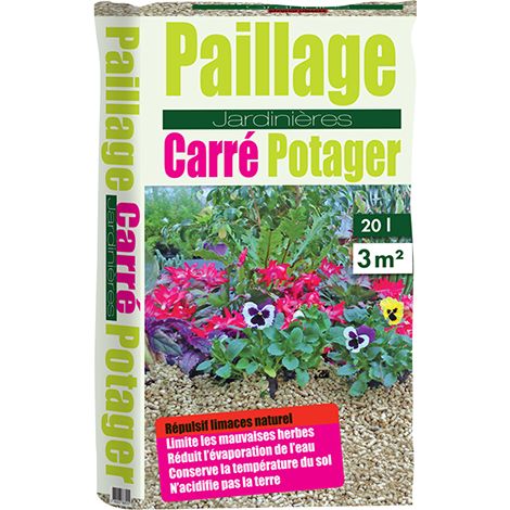 Paille Défibrée de Roseau pour Jardin - Paillage Carré Potager® (Sac de 20L) (1/3)