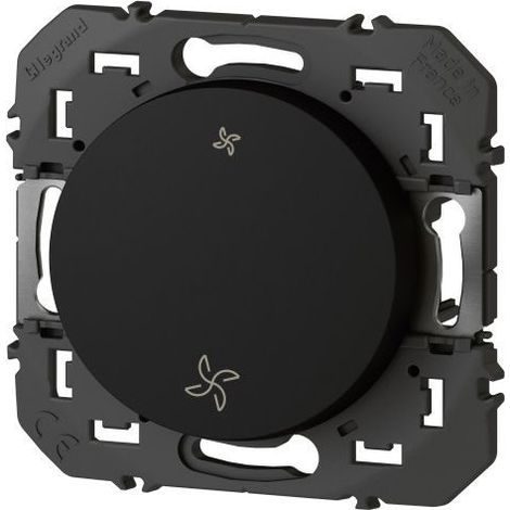 Legrand – Interrupteur VMC noir Dooxie – Commande rapide sans outil – Pour ventilation mécanique centralisée – Fixations vendues séparément (1/5)