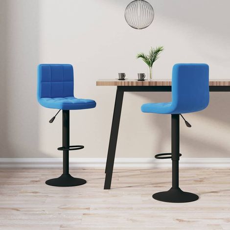 vidaXL Taburetes de cocina 2 unidades terciopelo azul (1/4)