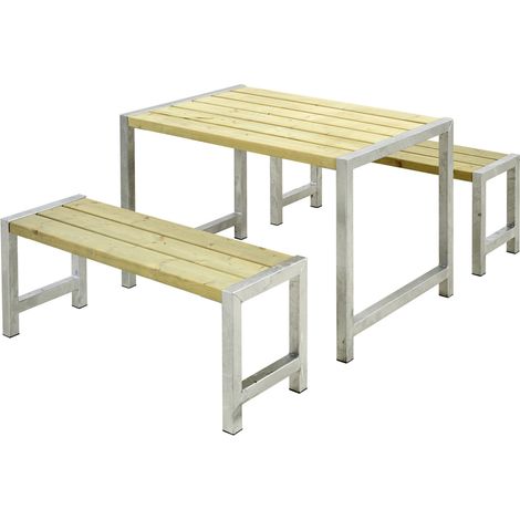 Plus Cafegarnitur Tisch und 2 Bänke Druckimprägniert