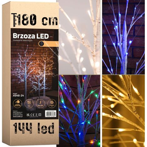 Albero di Natale 144 LED - betulla luminosa 180 cm Betulla 180 cm 144 LED albero decorazione natalizia colore freddo Natale altro&deco (1/5)