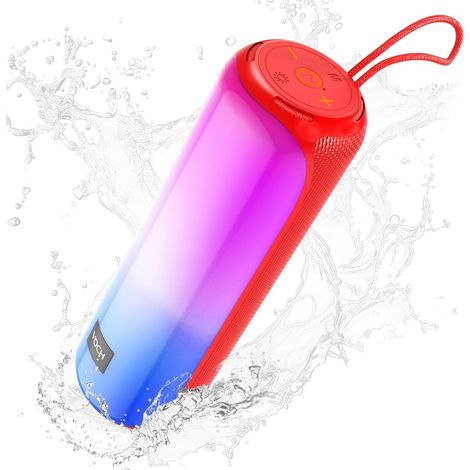 Enceinte Bluetooth Portable sans Fil Haut-Parleur avec Lumières RGB, 40W Stéréo Puissante, Bluetooth 5.3, Appairage TWS, Étanche IPX7, 20H Autonomie pour Fête, Maison, Extérieur, Voyage (Rouge) (1/5)