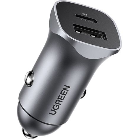 Cargador de coche USB-C de 24 W con suministro de energía y carga rápida (gris) (1/5)