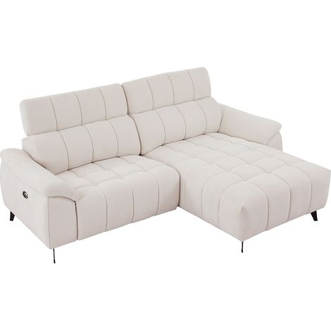 Divano relax elettrico in Tessuto testurizzato Beige - Angolo a destra - CELTIMO