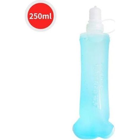 pair Bouteille d'eau TPU Bouteille d'eau souple pliable pour l'extérieur Bleu 250 ml (1/4)