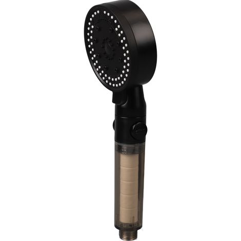 Multifunktions-Druckdusche mit 10 Strahlarten, 1/2-Zoll-Gewindeanschluss, 1,5 m Schlauch, Doppelhaken, drehbarem Sockel, 4 Filterschwämmen, schwarz (1/5)