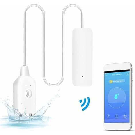Détecteur de fuite d'eau WiFi, alertes de débordement d'inondation, contrôle à distance pour chauffe-eau, pompe à eaux usées, notification de l'application Tuya/Smart Life70x25x20MM (1/5)