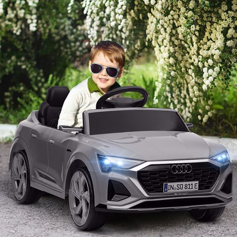 Audi Q8 e-tron Sportback Elektro-Kinderauto mit 12V-Akku, Fernbedienung, Scheinwerfern, Hupe und Musik, Grau