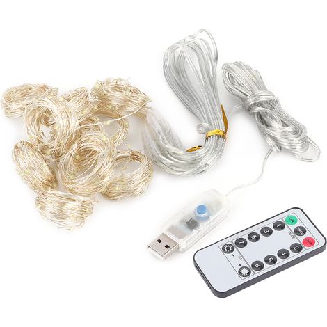 Cadena De Luces Led Con Mando A Distancia Usb - Para Decoración De Ventanas Hogar Fiesta Boda - 3 X 3 M (1/5)