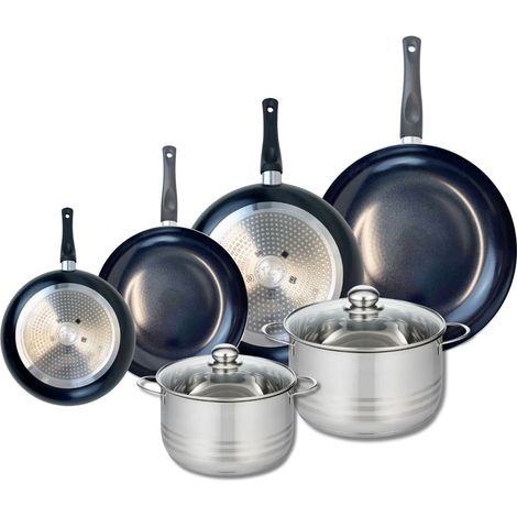 Ensemble de 4 Poêles de cuisson 20, 24, 28 et 32 cm et 2 faitouts 20 et 24 cm Elo Prima Brillant (1/5)