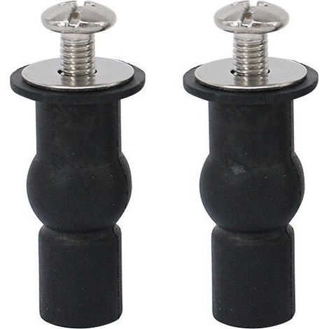Lot de 2 Vis pour Siège de Toilette, Charnières avec Écrous en Caoutchouc, Fixation Universelle WC, Raccords Expansibles Sans Percage (1/5)
