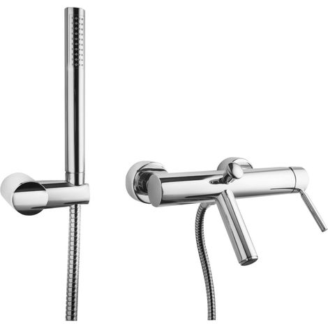 Miscelatore Vasca con kit doccia serie Forma Porta & Bini Colore a scelta - Colore rubinetteria: Cromo