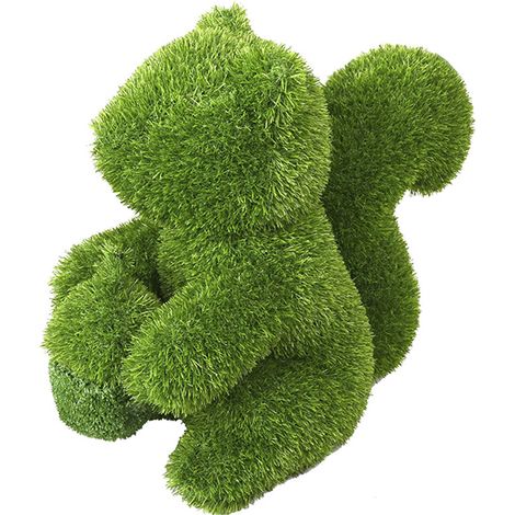 Figura di Erba Artificiale Scoiattolo 22x41x35 cm per Decorazione  Ideale per giardino, terrazza e casa
