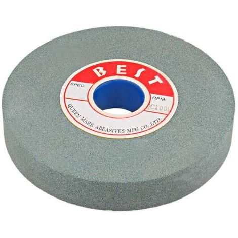 Meule abrasive carbure de silicium 125x16x12.7mm – Grain 100 pour meulage de précision – Compatible touret à meuler – Vert
