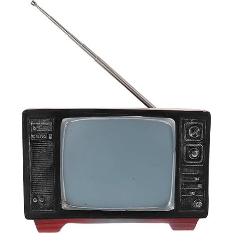Modélisation Télévisée en Résine Vintage Mini Ornement TV Rétro Décoratif Maison Bureau Salon 7.09X4.72X4.53 Pouces