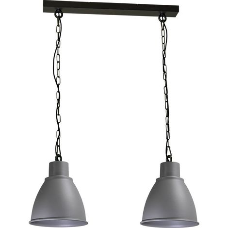 Lampe de salle à manger Industria 2x27 2 lumières noir avec gris béton - 2007-00-00-K-70-2