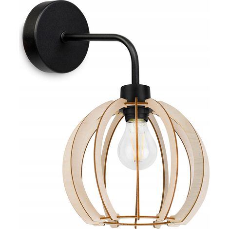 Wandleuchte, quadratische Lampe, Deckenleuchte, Holzlampenschirm, LED