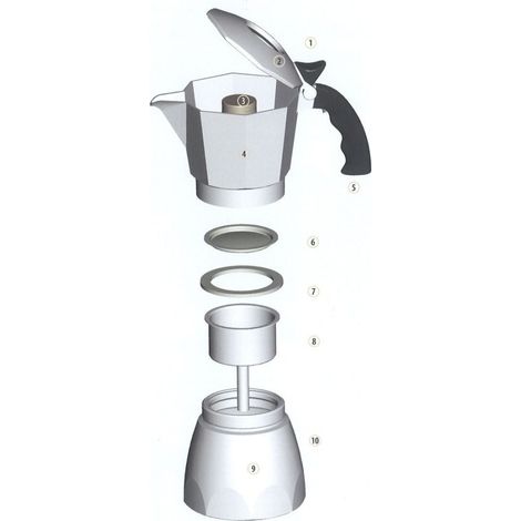 Trade Shop - Juego Recambios Cafetera Moka Filtro Junta Embudo Tazas -     Moka 2 Tazas