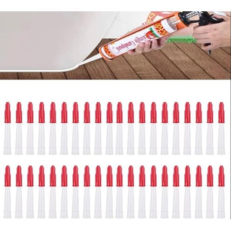 Lot de 40 embouts de cartouche en silicone transparent, buses de rechange universelles pour pistolet à calfeutrer, joint d'étanchéité pour cuisine et salle de bain (1/5)
