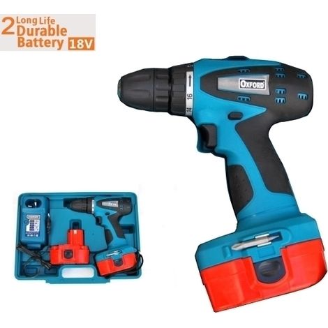 Trapano avvitatore a batteria 18V c/batteria di riserva