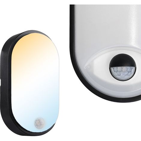 Applique industriel PALERMO 15W 1200lm 3CCT IP54 étanche avec détecteur noir HOROZ (1/5)
