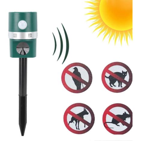 Répulsif à oiseaux solaire à ultrasons, capteur PIR, portée efficace : 8-9 mètres (1/5)