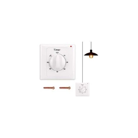 Interrupteur de compte à rebours : minuterie 60 minutes interrupteur d'éclairage avec minuterie, protégé contre l'eau, Creuser des trous pour l'installation pour salle de bain, ventilateur, lumièr - C (1/4)