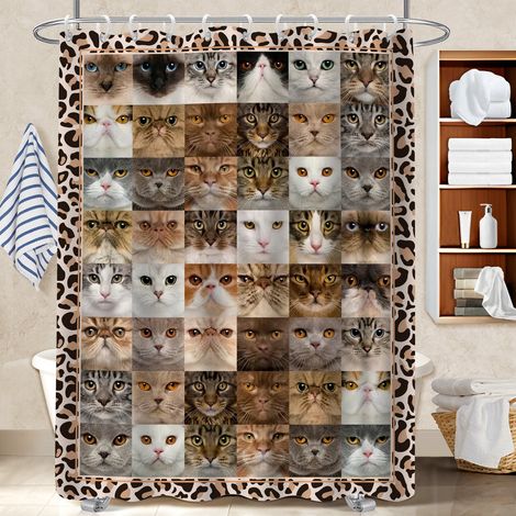 Rideau de douche tissu polyester 180x180 poids lesté rideau étanche pour se sentir en vacances chez soi (1/5)