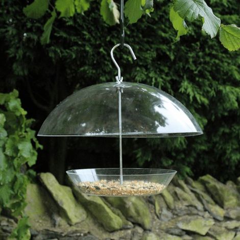 Clear Covered Dome Canopy Bird Seed Feeder For Small Birds (1/5)
