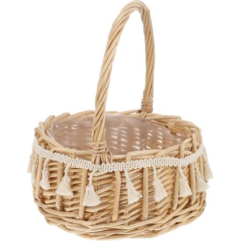 Geflochtener Weidenkorb mit Henkel für Ostern und dekorativer Aufbewahrungskorb für Wäsche und rustikale Accessoires