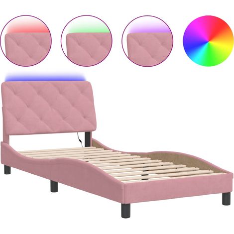 Maison Exclusive - Giroletto con LED senza Materasso Rosa 90x200 cm in Velluto (1/5)